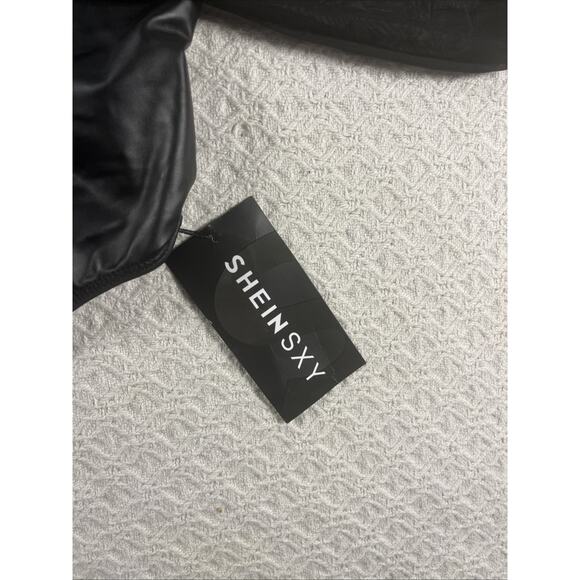 SHEIN SXY Women's Small Long Sleeve Snap Leotard - Black sexy top club - Picture 10 of 13